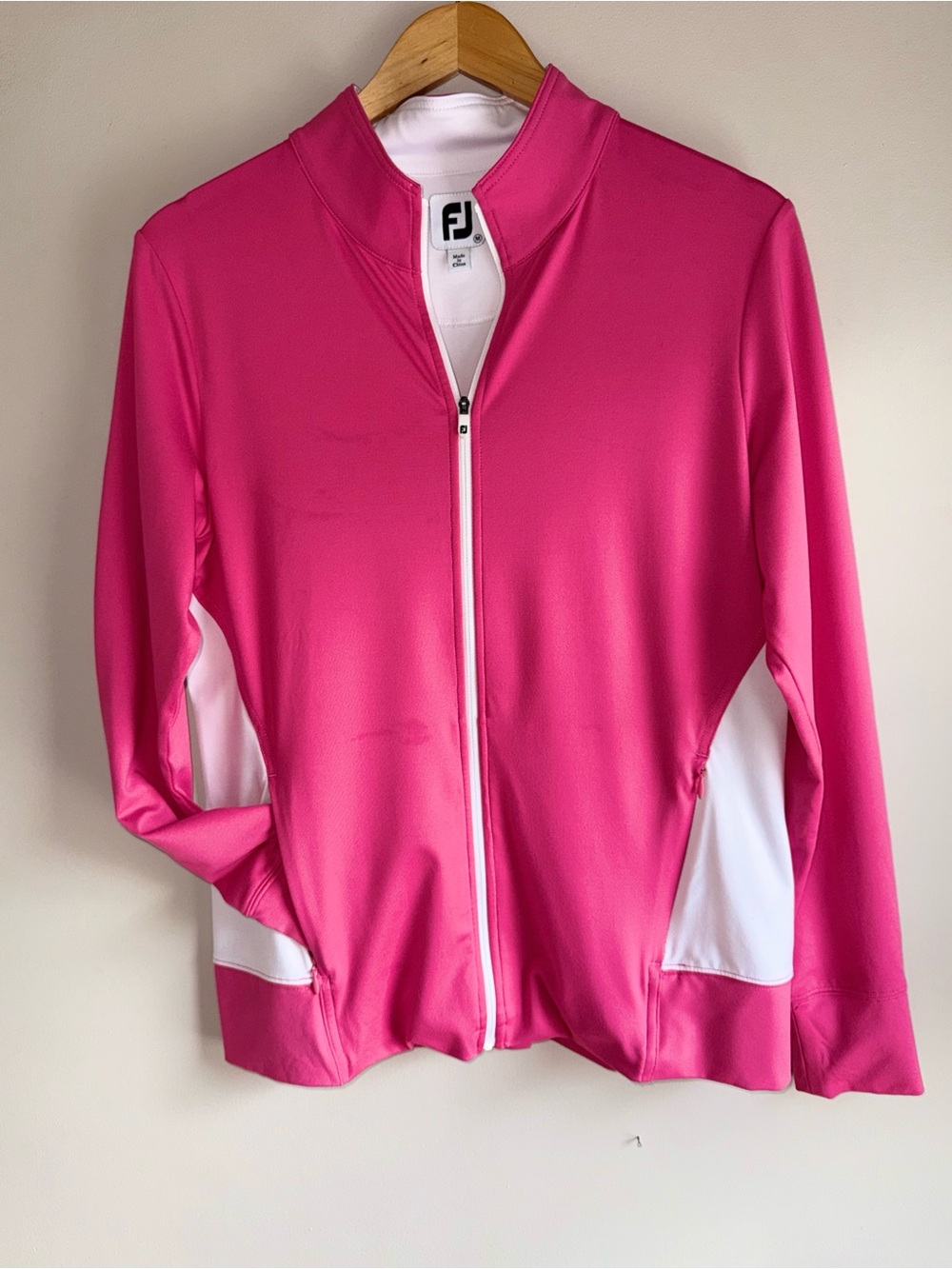 FootJoy Hot Pink Full-Zip Golf Jacket with White Panels